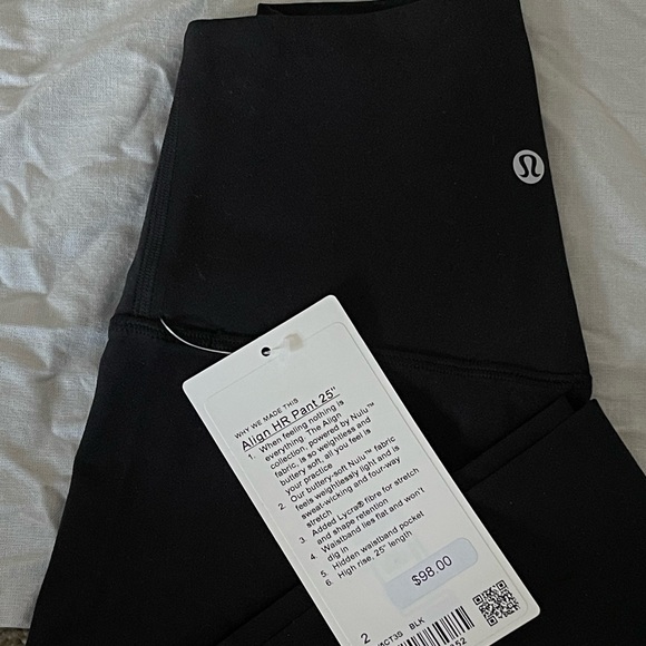 NWT lululemon Align™ High-Rise Pant 25" black size 2 - Picture 4 of 4